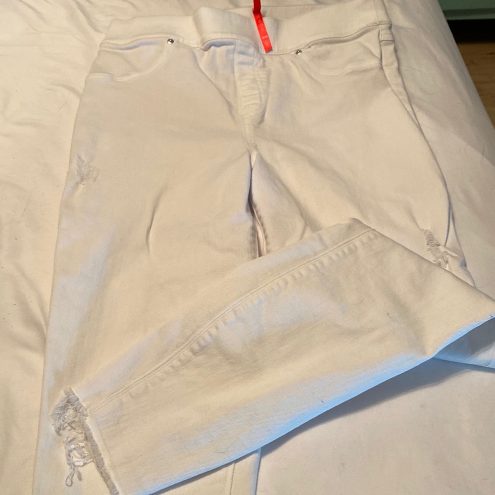 Spanx jeggings. Medium white denim.